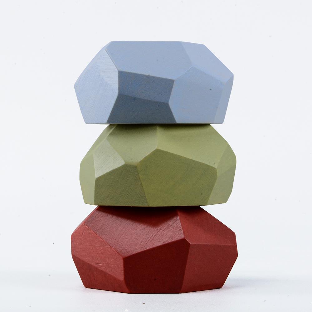 Blocchetti di legno personalizzati in tre colori