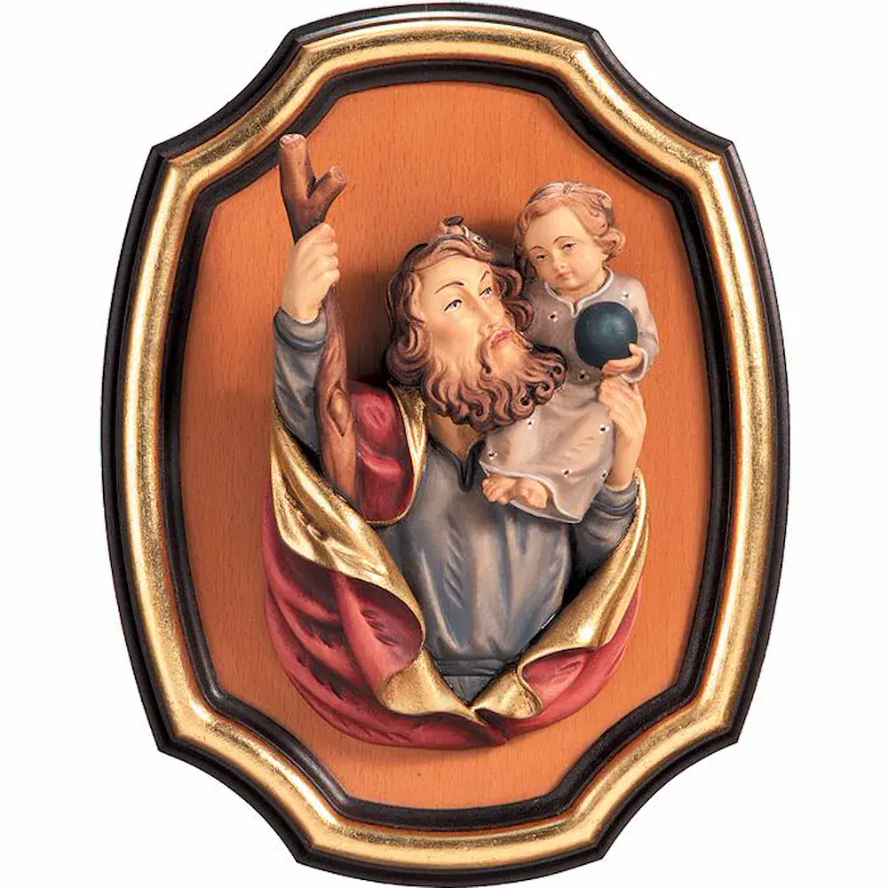 Hl. Christophorus Brustbild und Rahmen