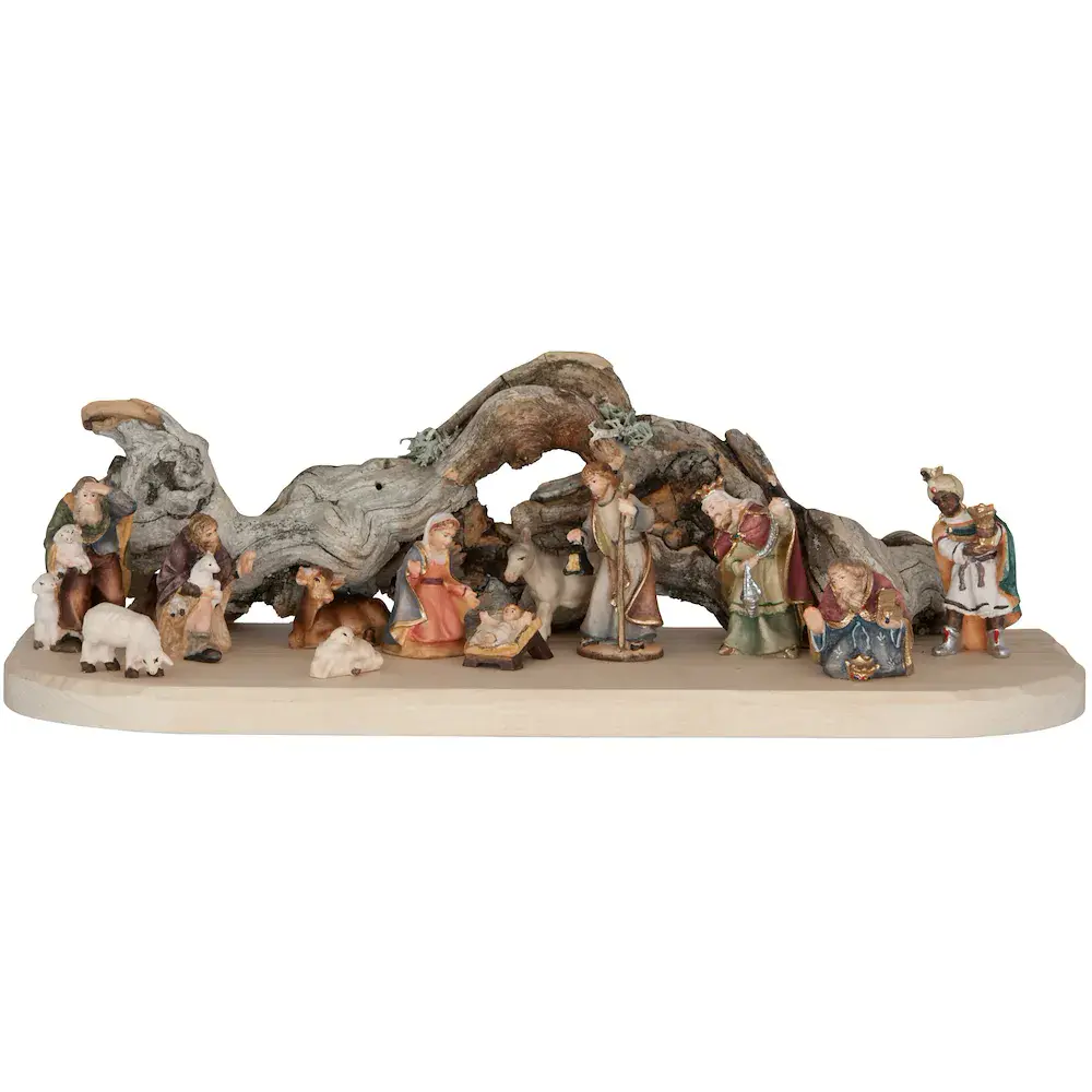 Stall rustikal mit Miniatur Krippe Betlehem