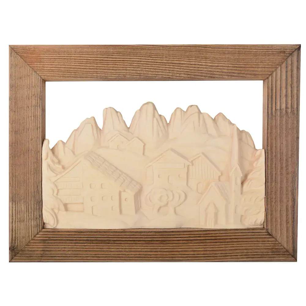 Relief Landschaft Kirche mit Rahmen