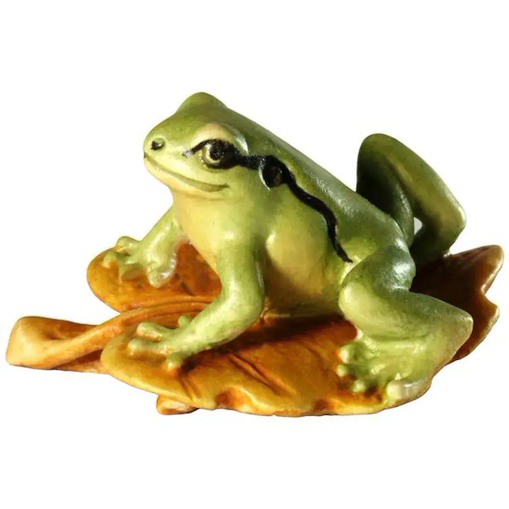 Rana verde sobre hoja