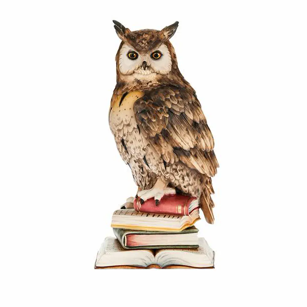 Owl on books