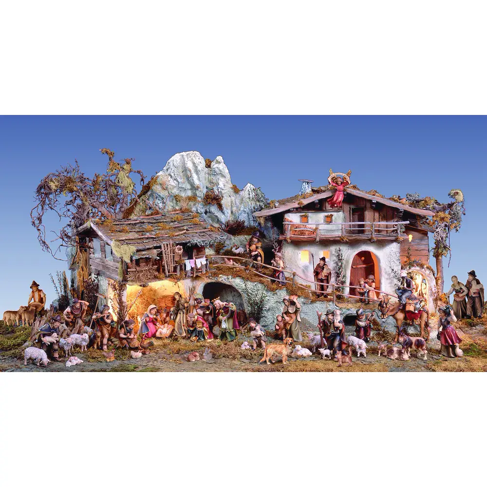 Krippe - Krippenfiguren Bet. mit Stall, 54 Figuren