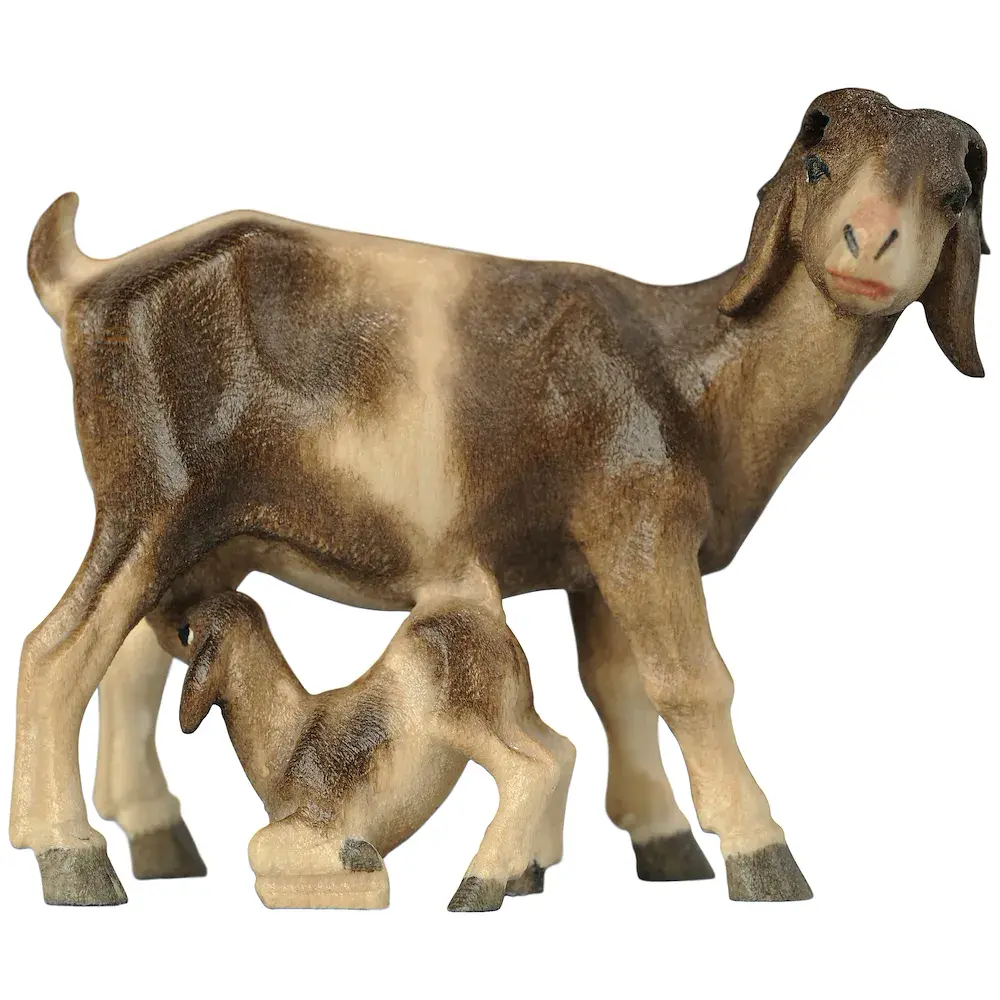 Goat mother with fawn