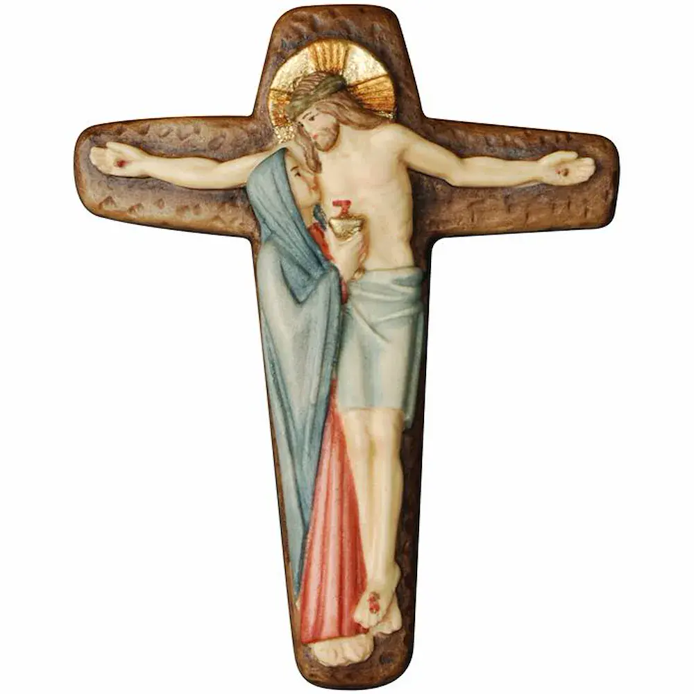 Croce con Cristo e Maria con calice