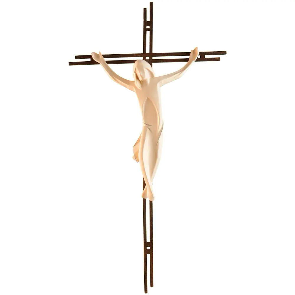 Crocifisso semplice su croce Acciaio Cor-Ten 2