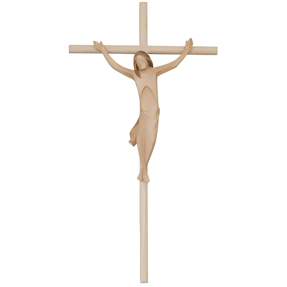 Crocifisso, semplice, su Croce diritta in legno