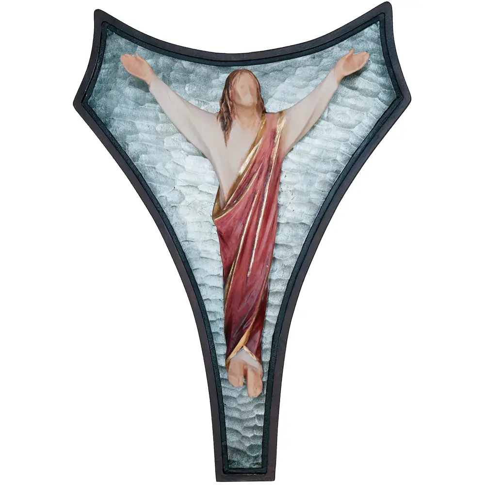 Auferstehungs Christus modern auf Balken Stilisiet