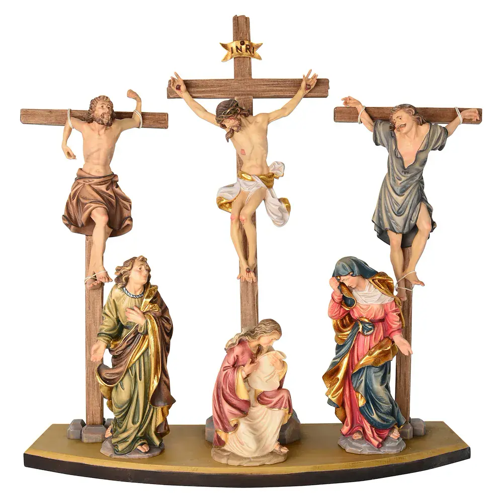 Crucifixion group with robbers and Magdalena