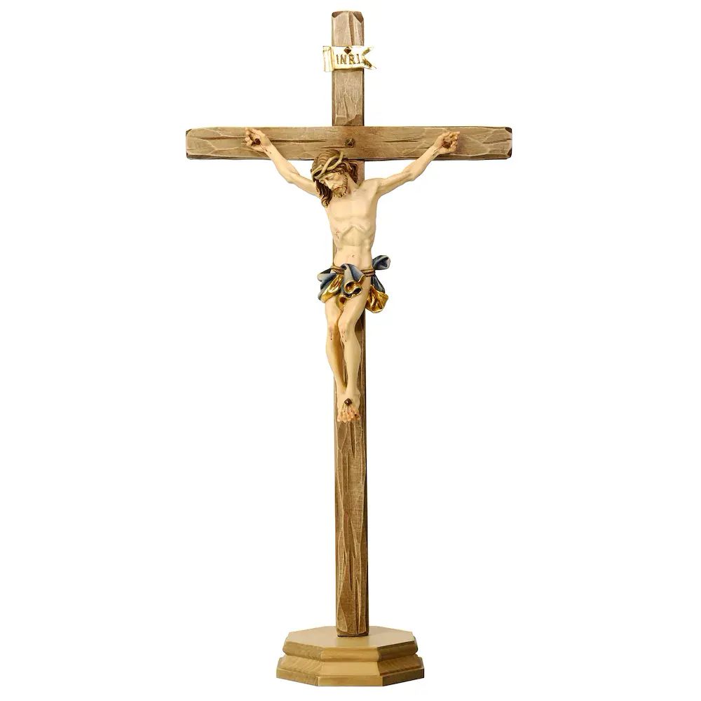 Baroque Cruzifix with pedestal standing