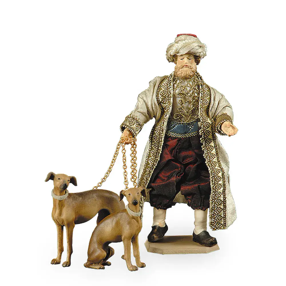 Servant with dogs