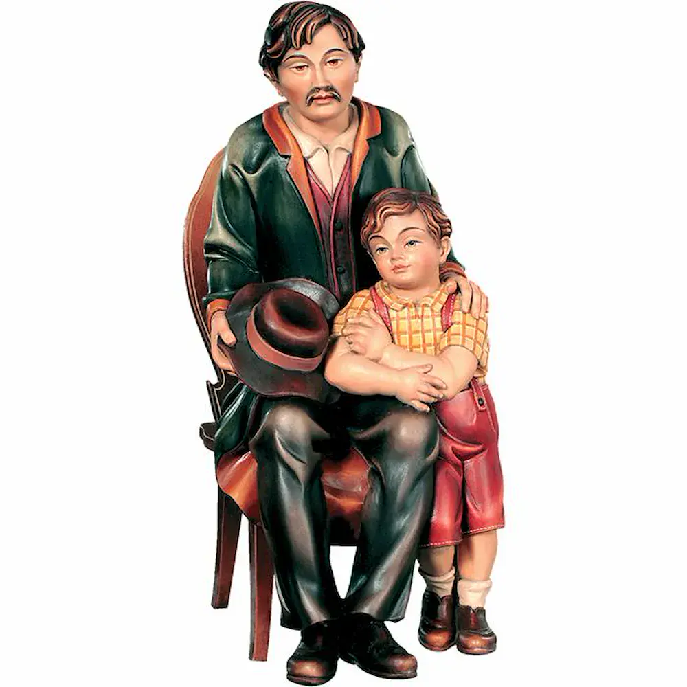 Padre sentado con un niño