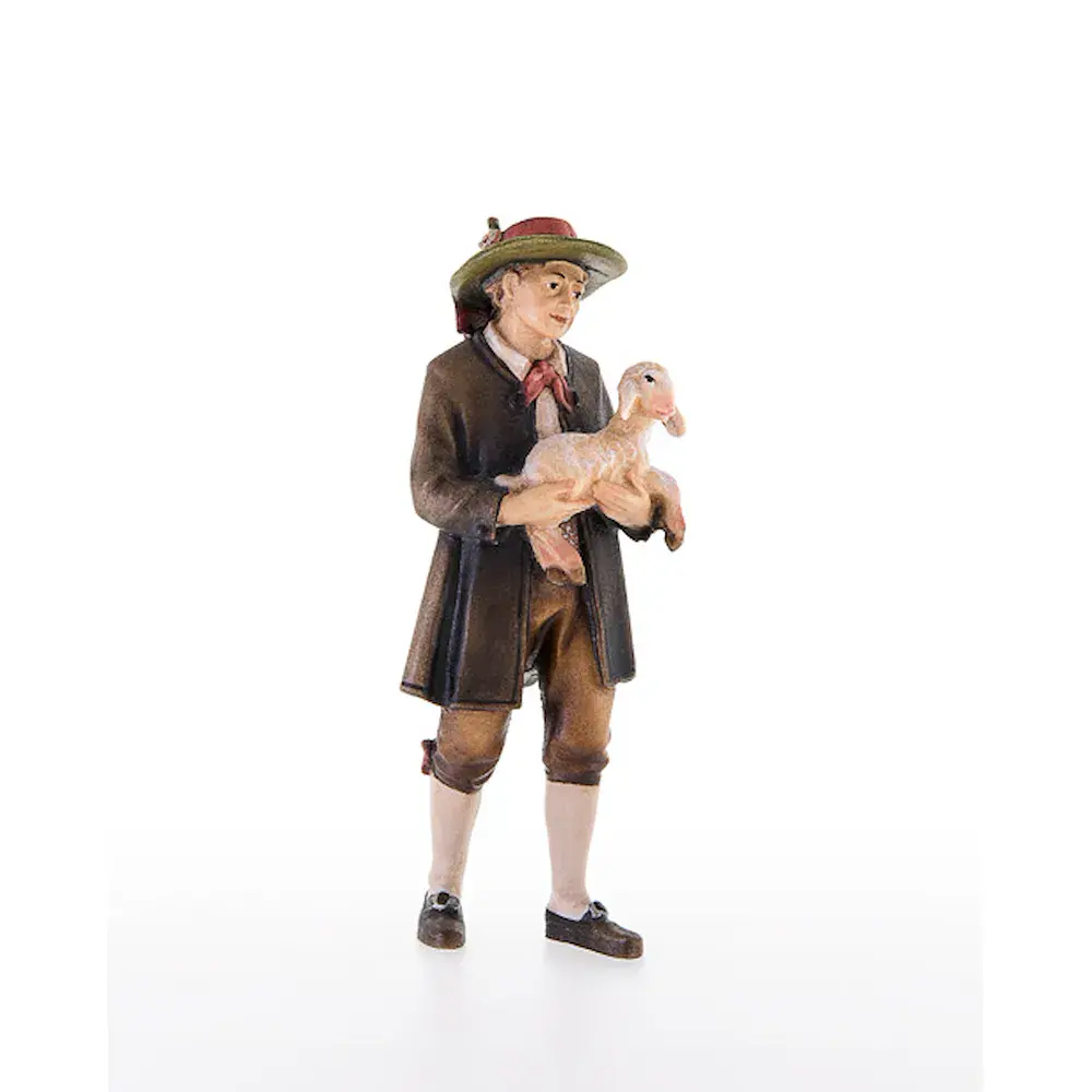 Shepherd with lamb