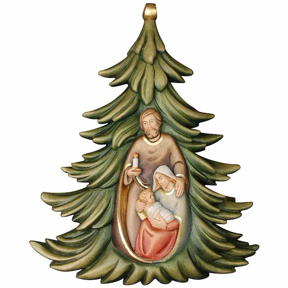 Baumbehang: Christbaum mit Heilige Familie