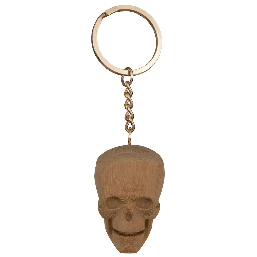 Portachiavi Skull Teschio in legno ciliegio