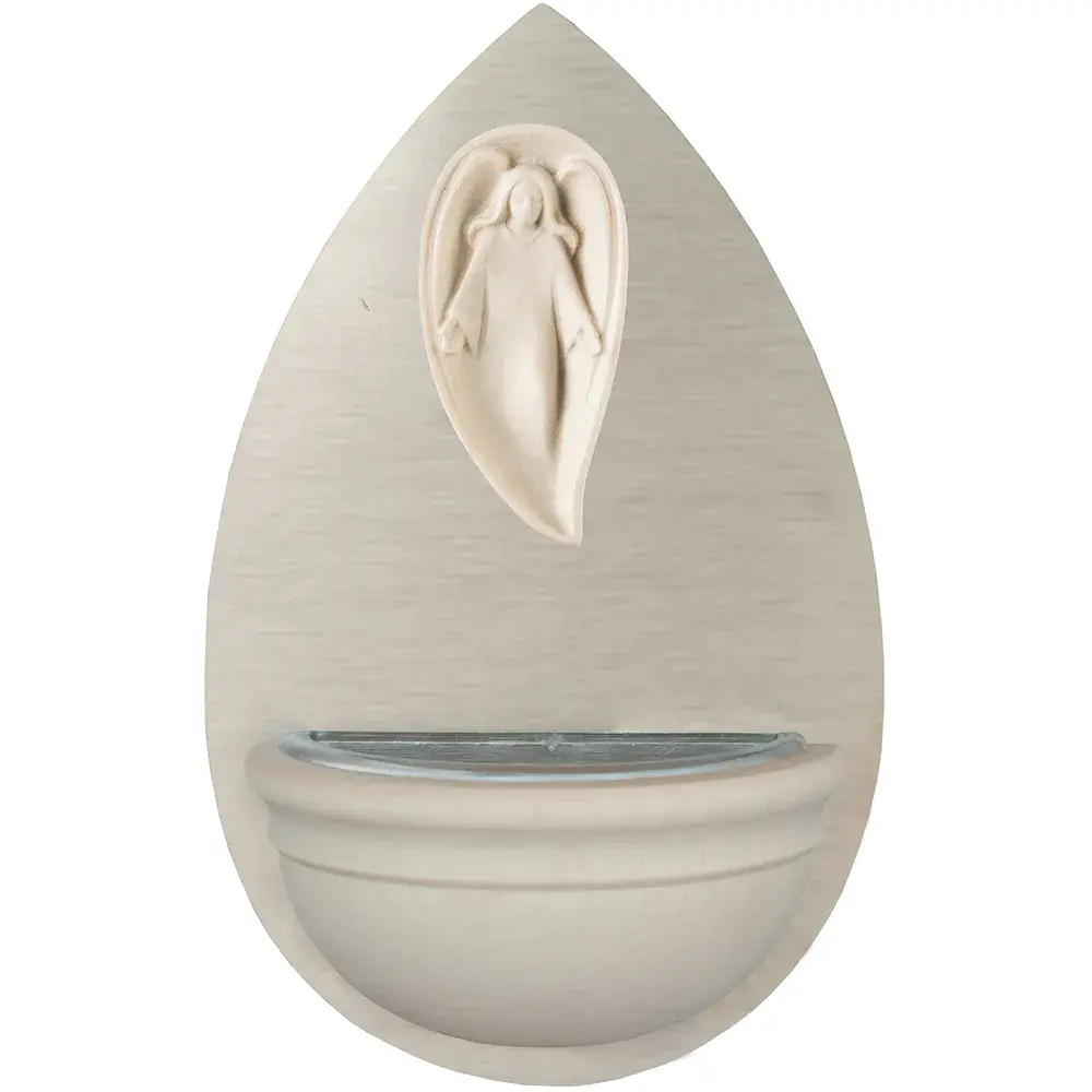Holy Water Font with Guardian Angel wood