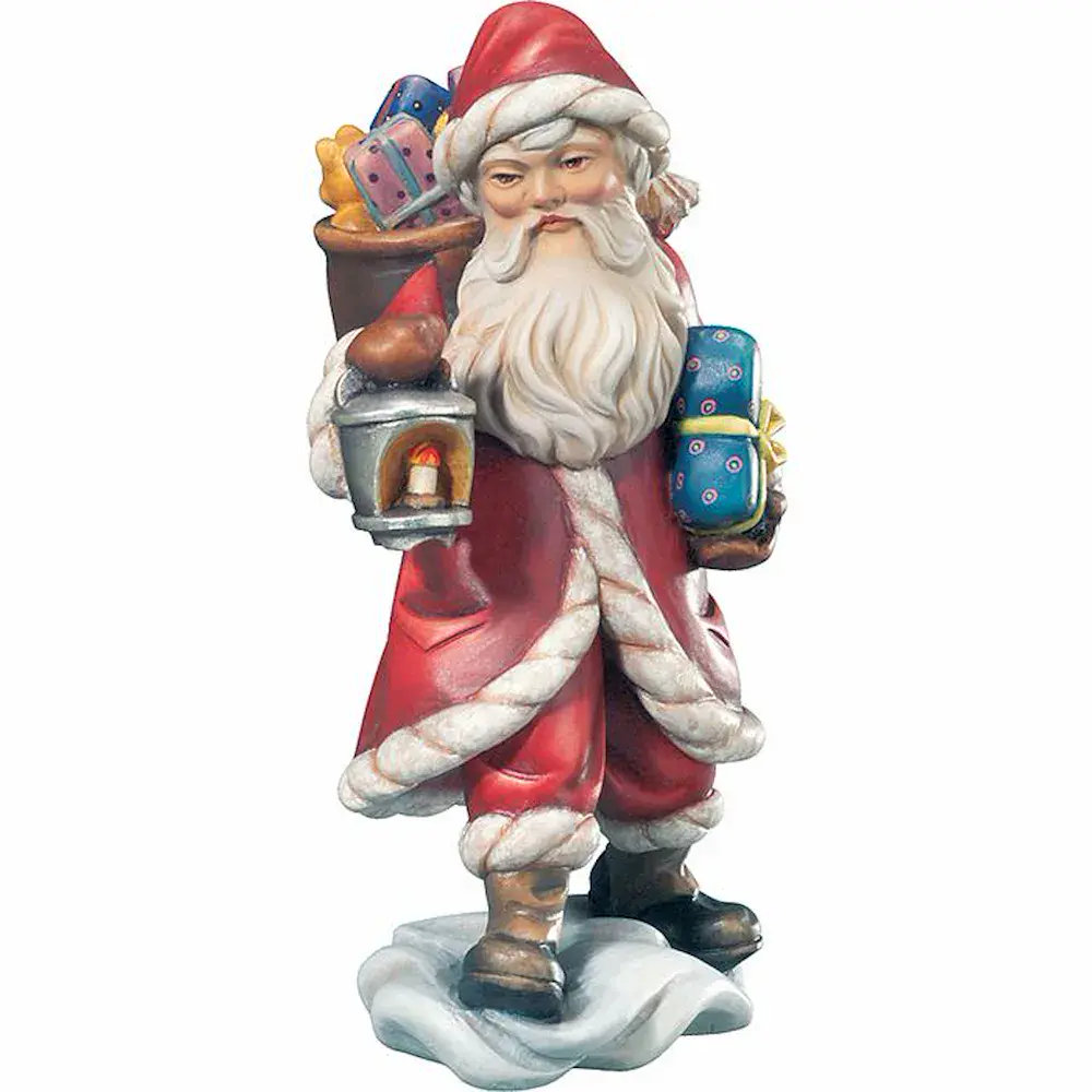 Santa Claus with basket and lantern