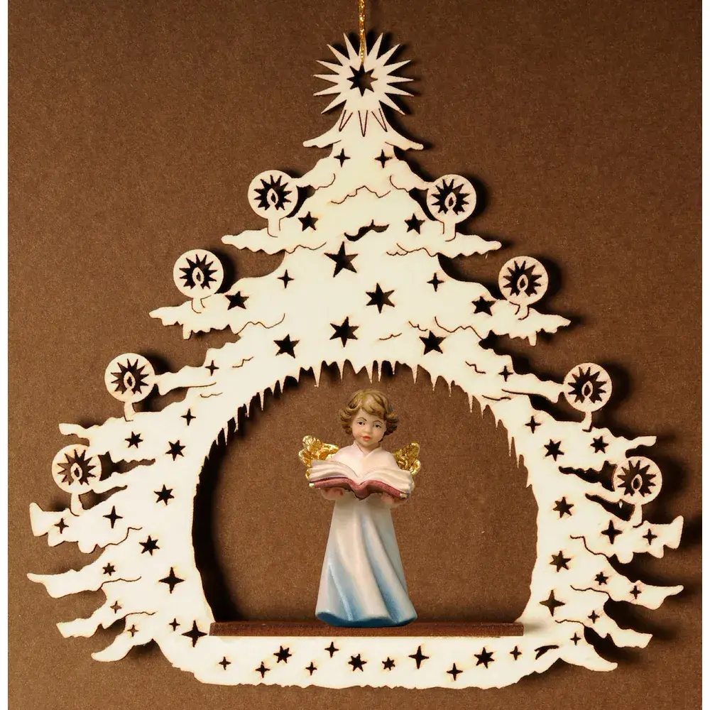 Albero di natale con angelo libro