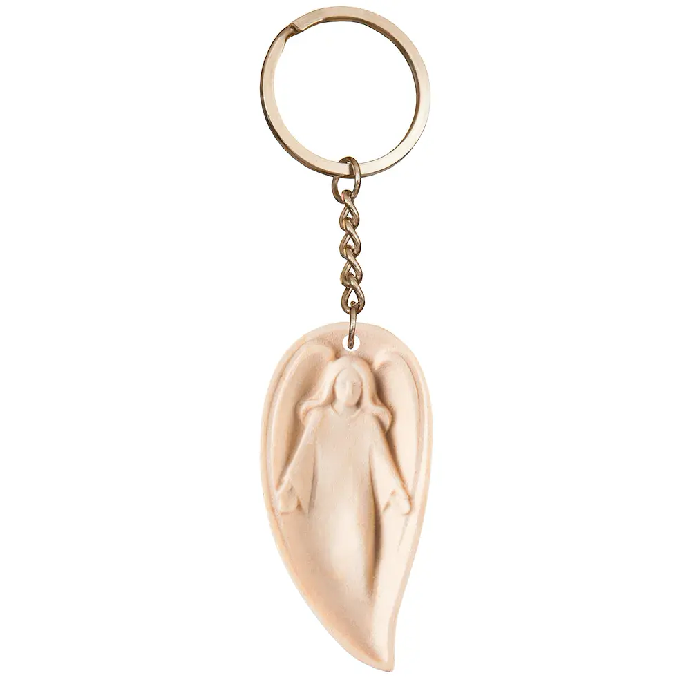 Keyring Pendant - Guardian Angel in wood