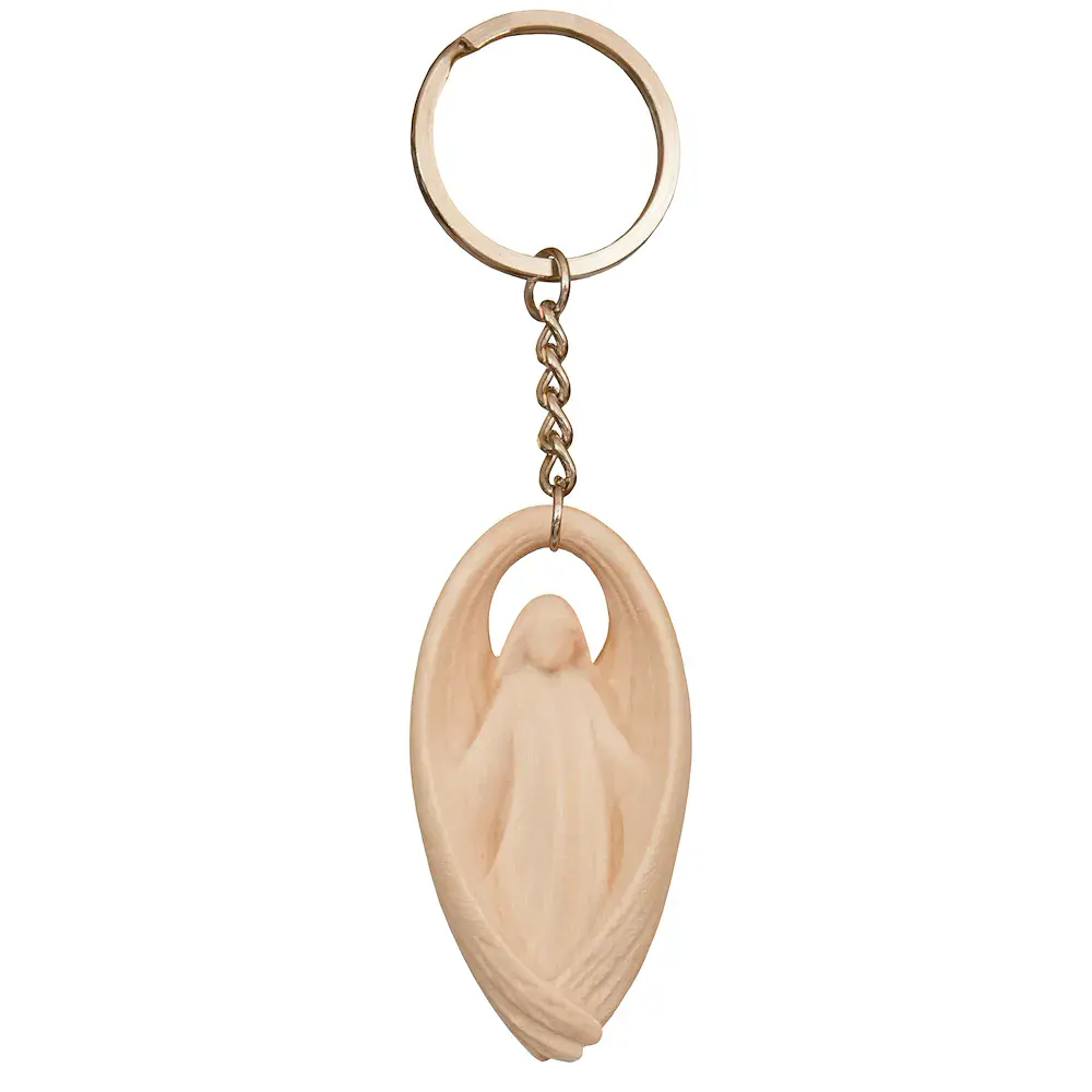 Keyring Pendant - Guardian Angel in oliv wood