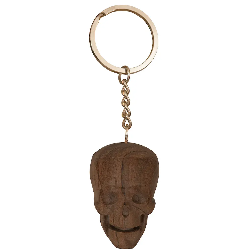 Skull Keychain fine nutwood