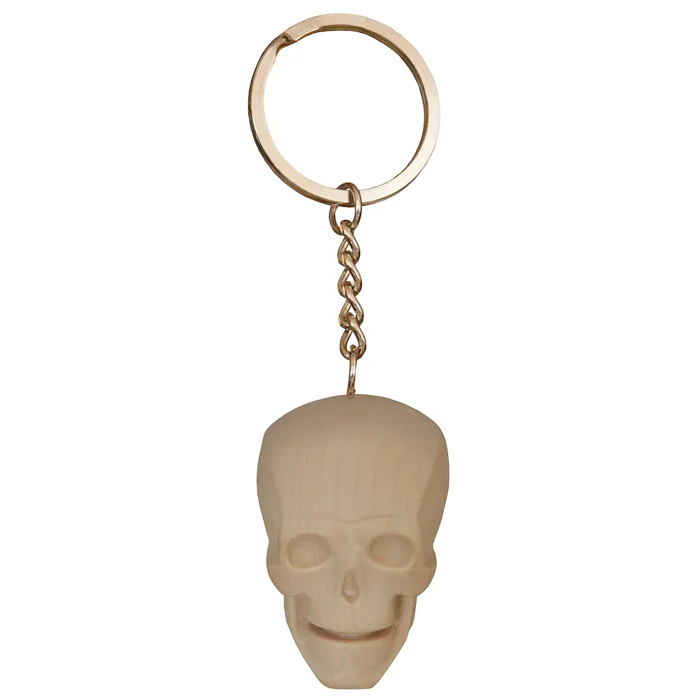 Skull Keychain fine maple wood
