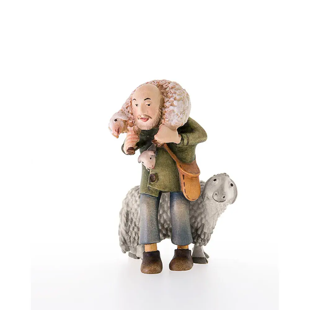 Shepherd with lamb