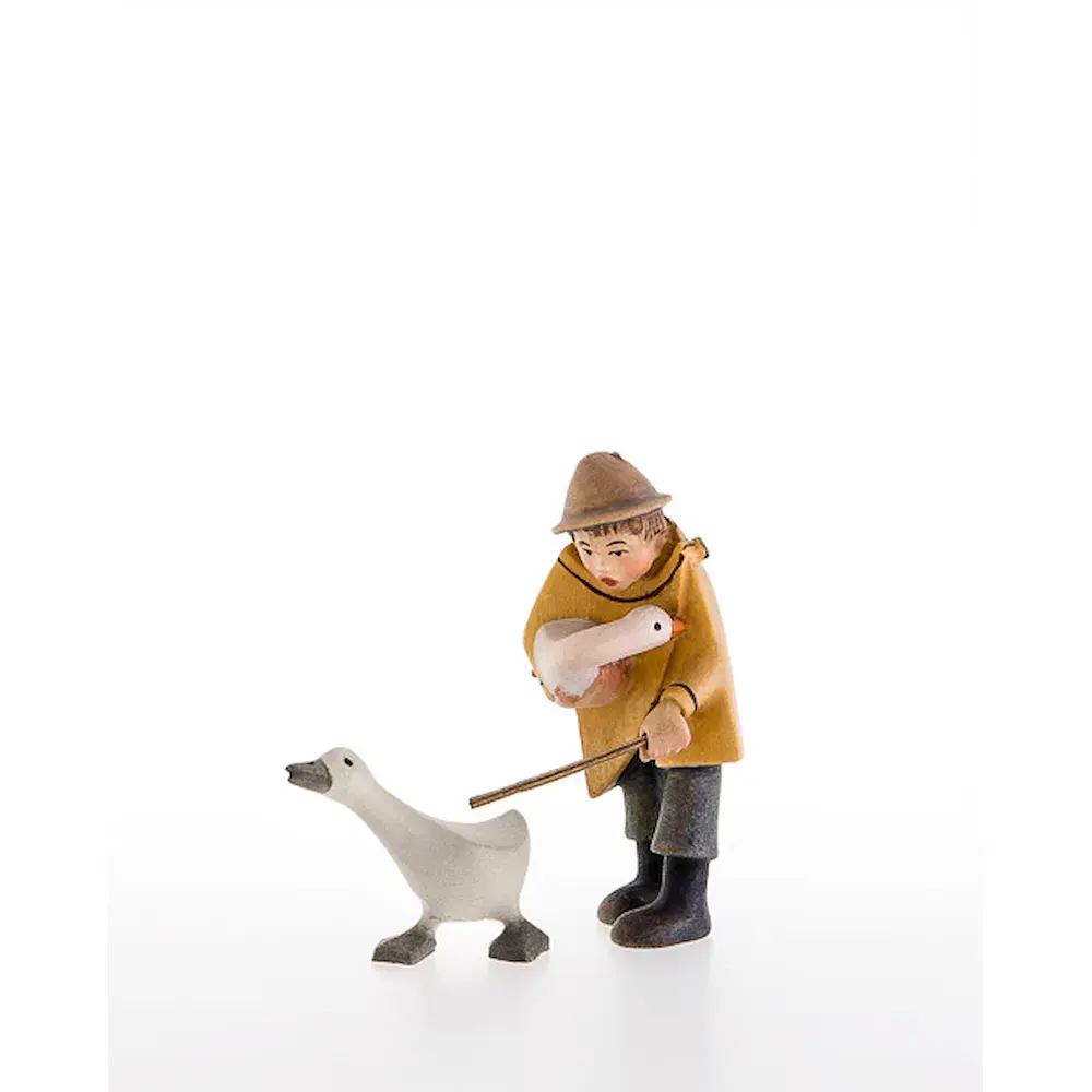 Shepherd with goose