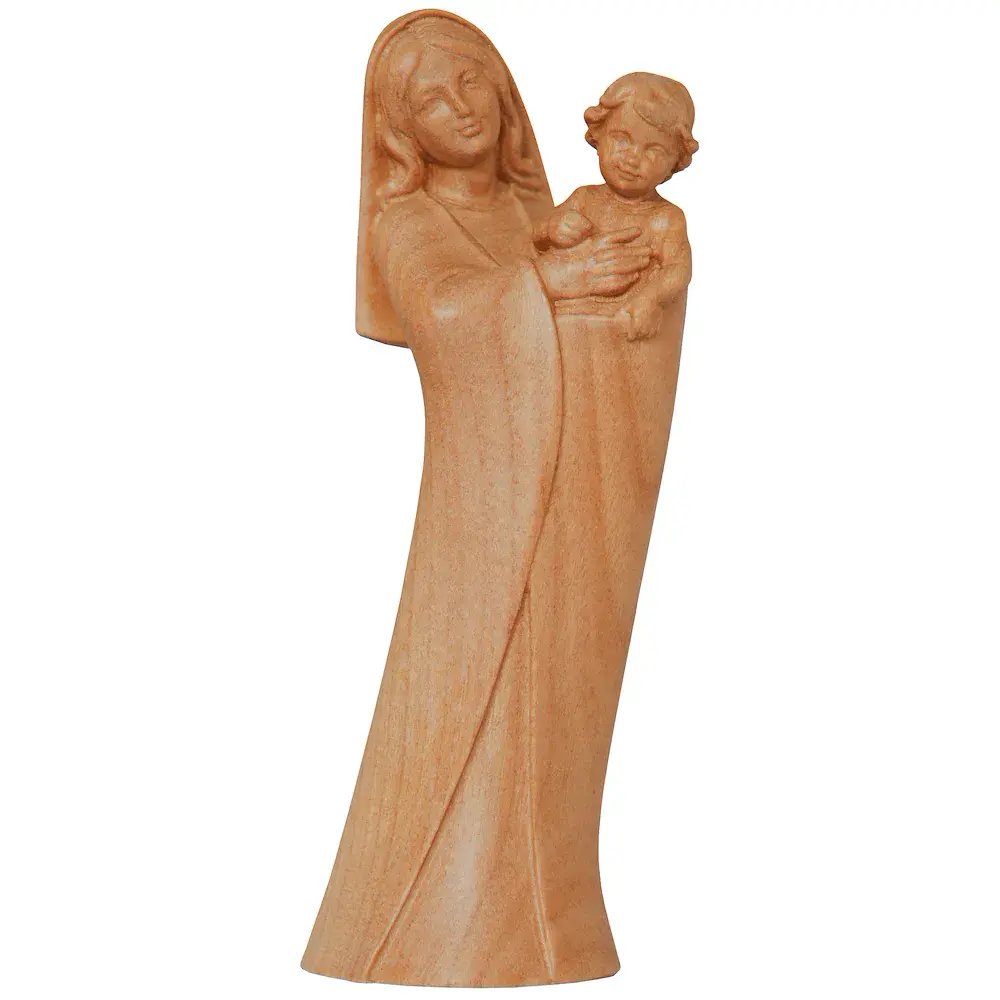 Madonna of the country in cherry wood