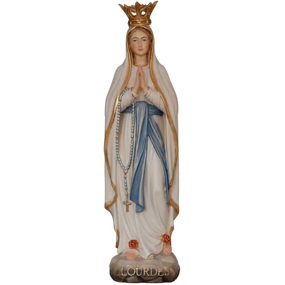 Lourdes Madonna mit Krone Statue geschnitzt