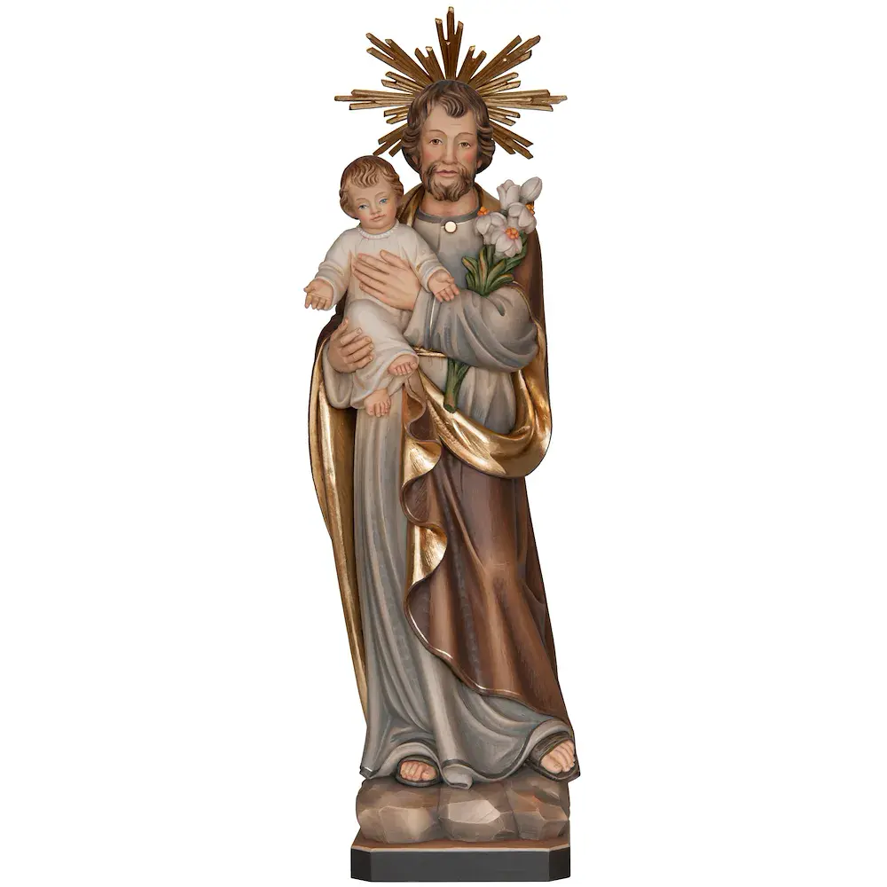 Saint Joseph with child with halo
