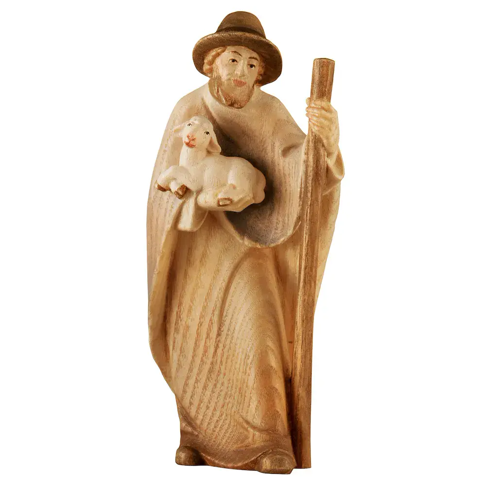 Shepherd with lamb and rod