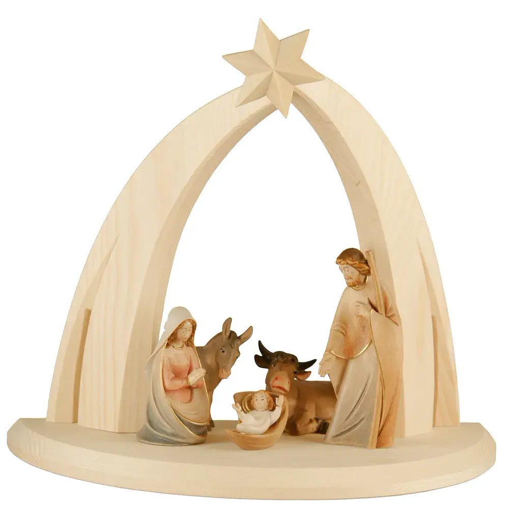 Arc stable with Morgenstern Nativity 6 Figurines