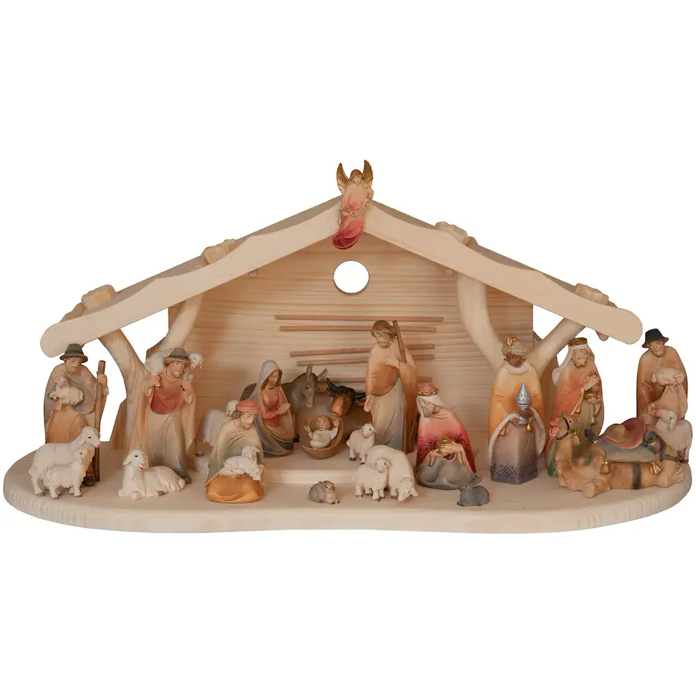 Stable with Morgenstern Nativity 21 Figurines