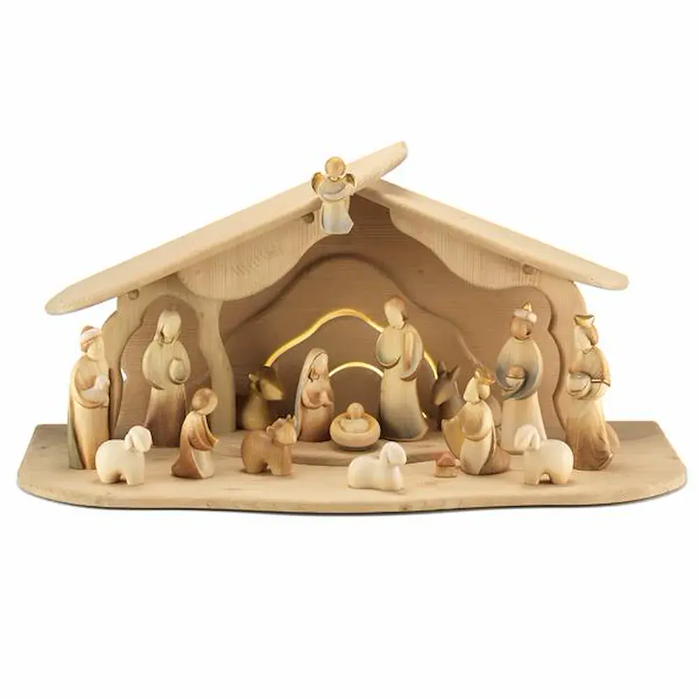 Modern art complete nativity 17 pieces