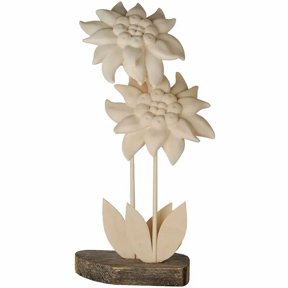 Due stelle alpine con gambo in legno