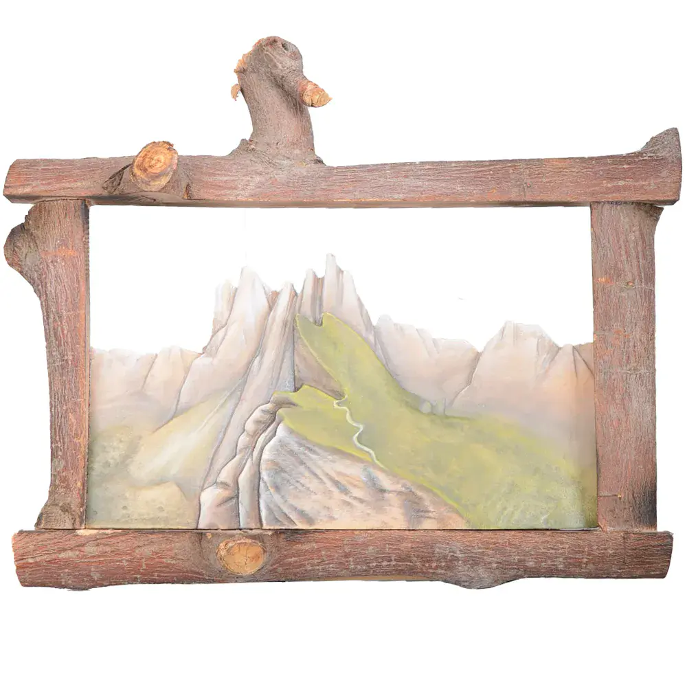 Sollievo Paesaggio Seceda con cornice branca