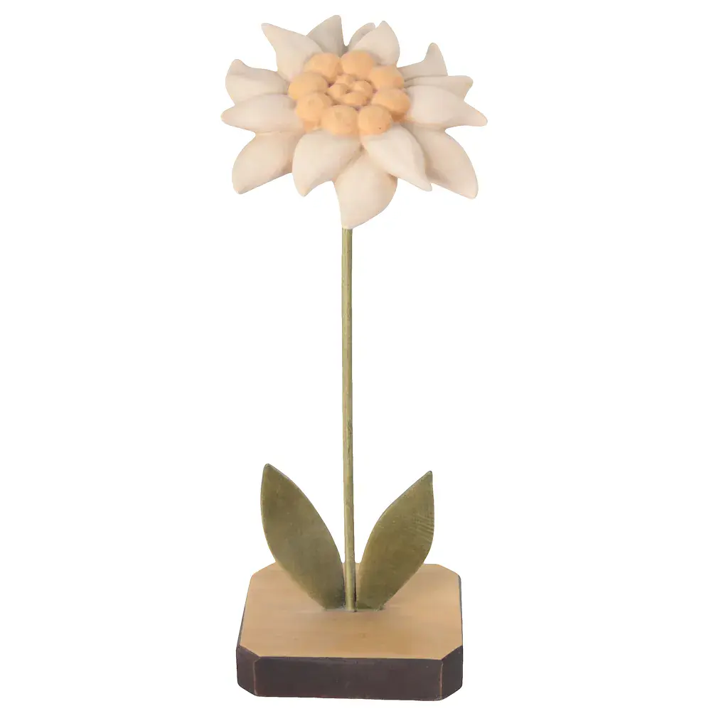 Edelweiss con tallo en madera