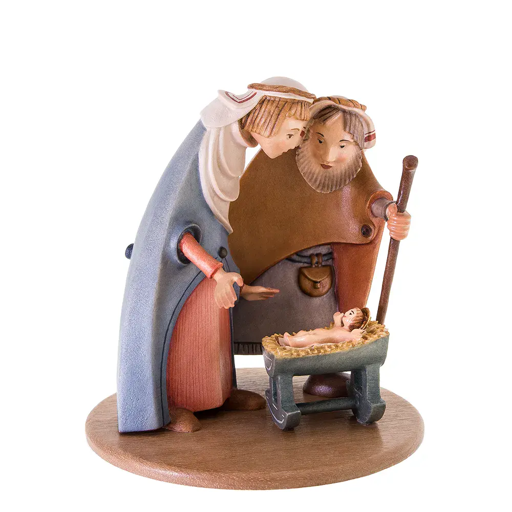 Holy Family on base of walnutwood