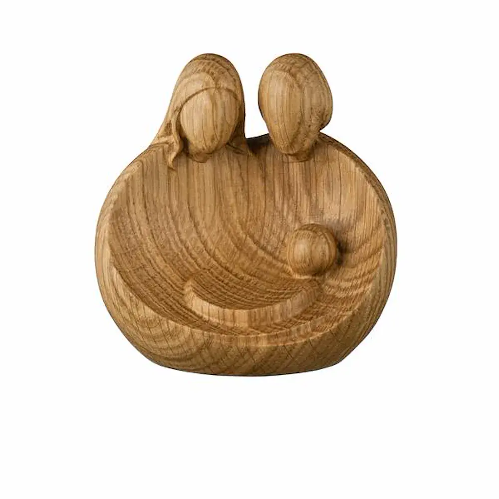 Nativity group modern art oak