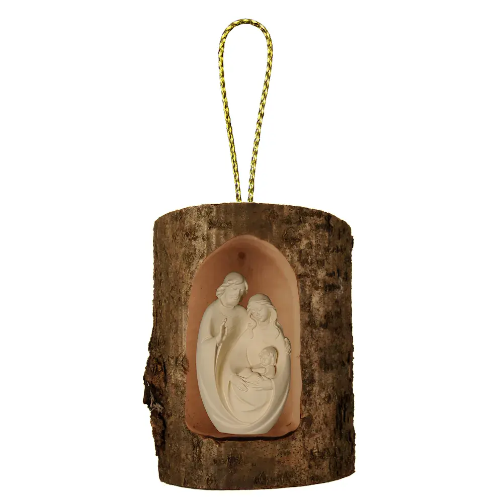 Family blessing in a tree trunk