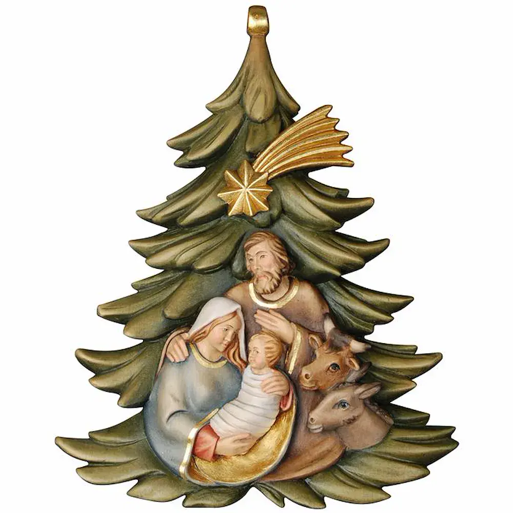 Adornos: ¦rbol navideño con Familia, buey, burro