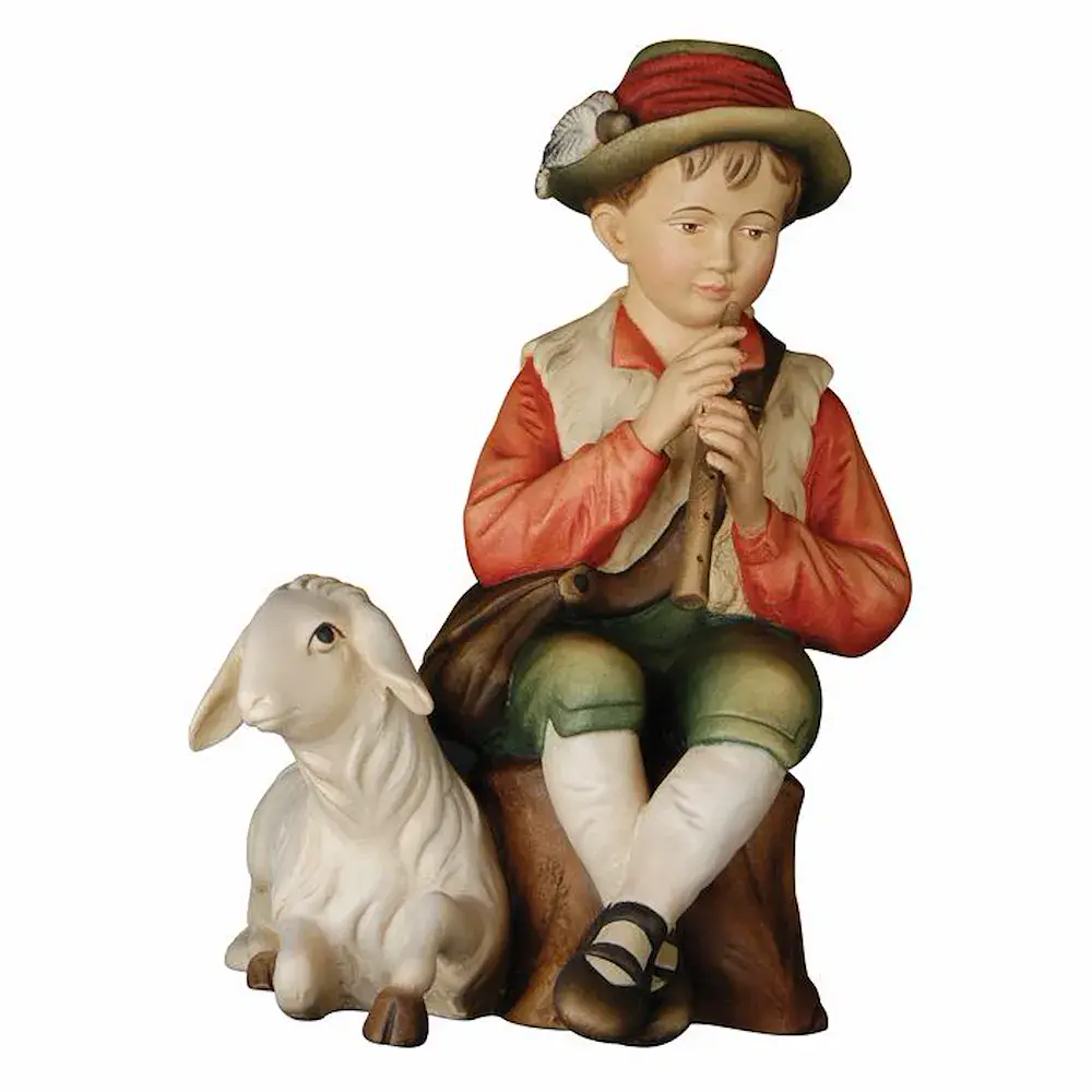 Herdsman with flute and sheep