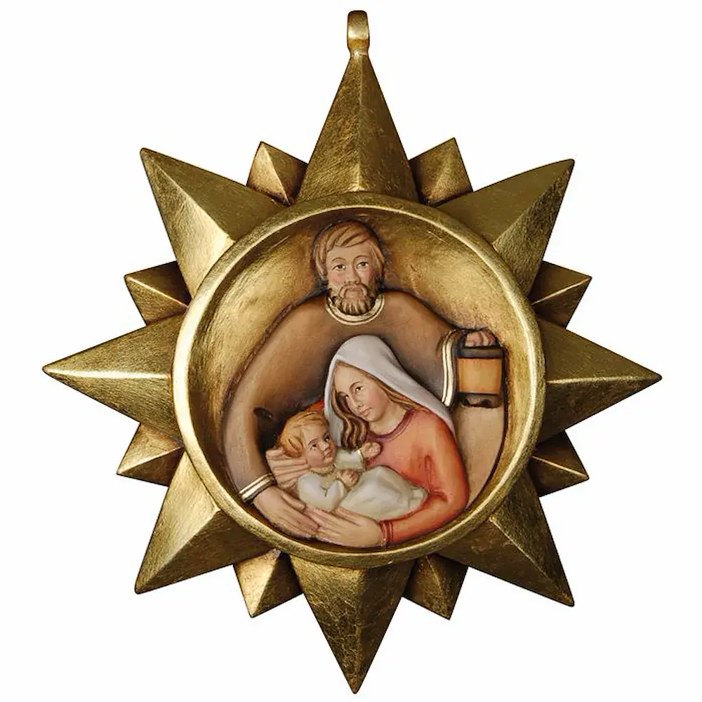 Addobbi: Stella con Sacra Famiglia e lanterna