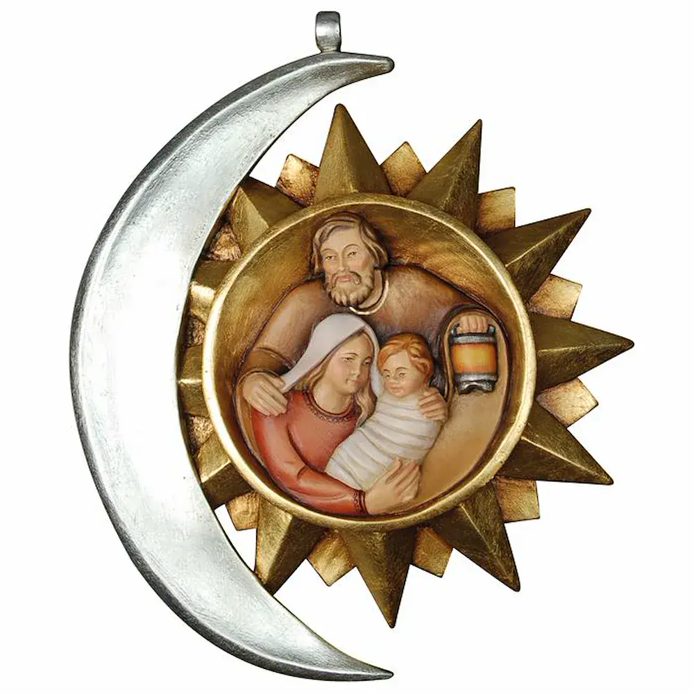 Addobbi: Stella e luna con Sacra Famiglia