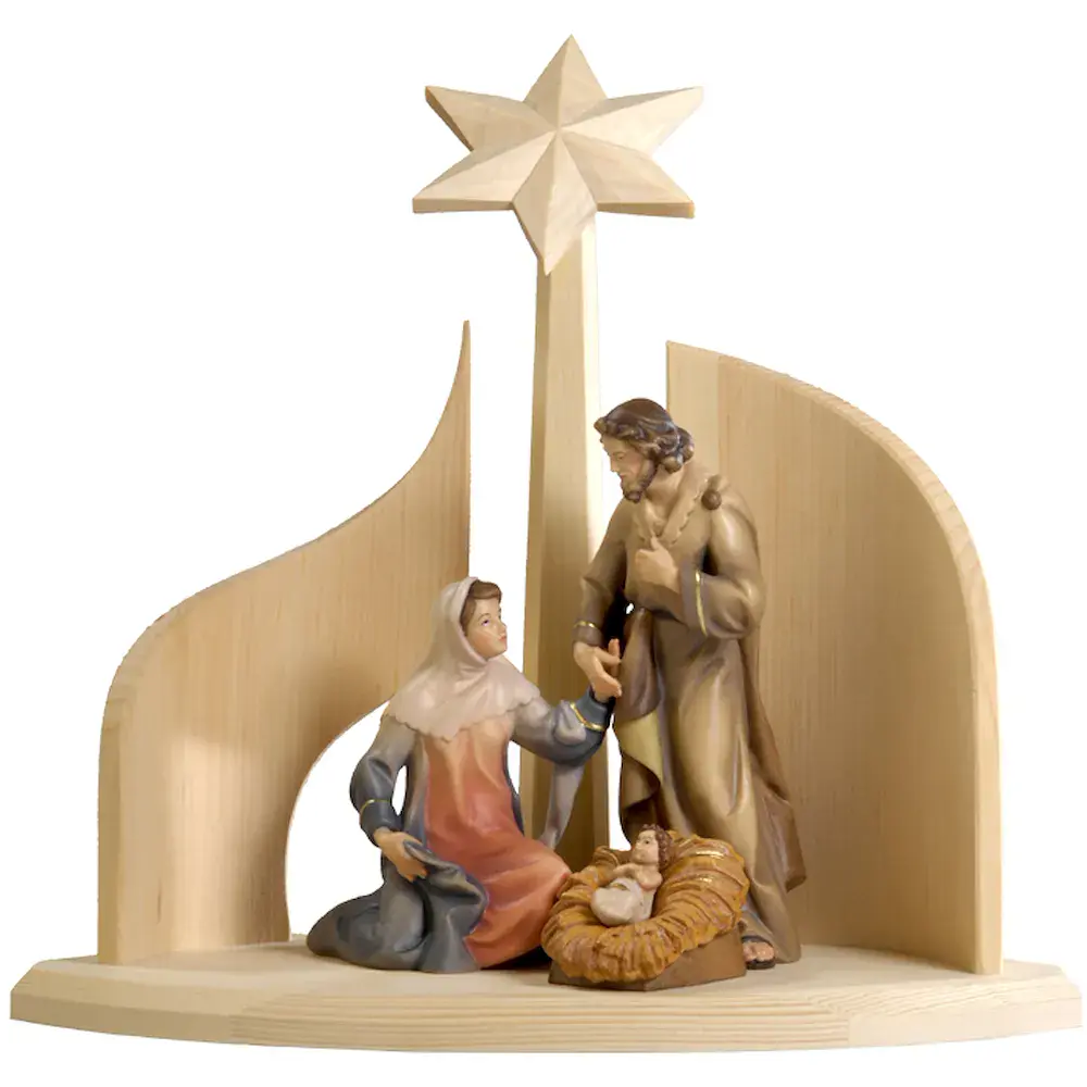 Capanna con stella cometa e sacra famiglia Sa.