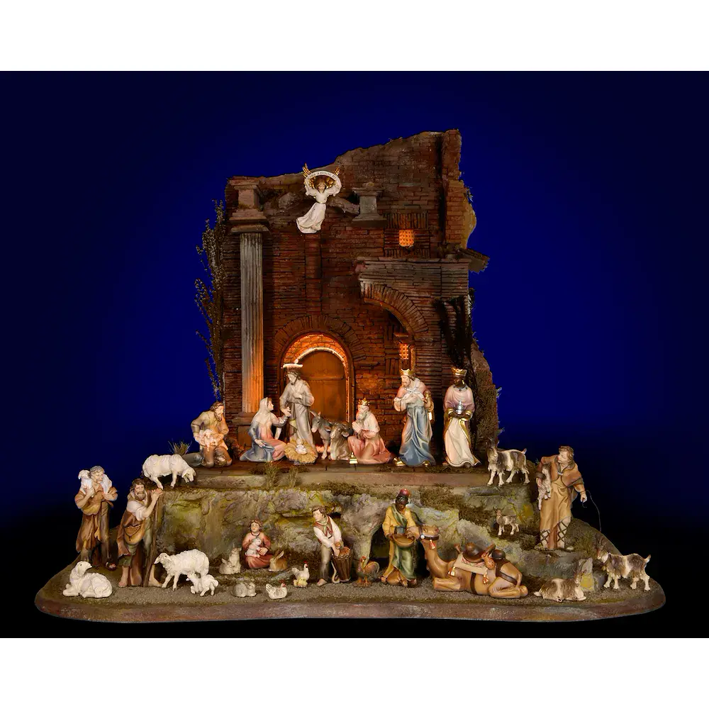Presepe Salcher 32 figurine con Capanna Orientale