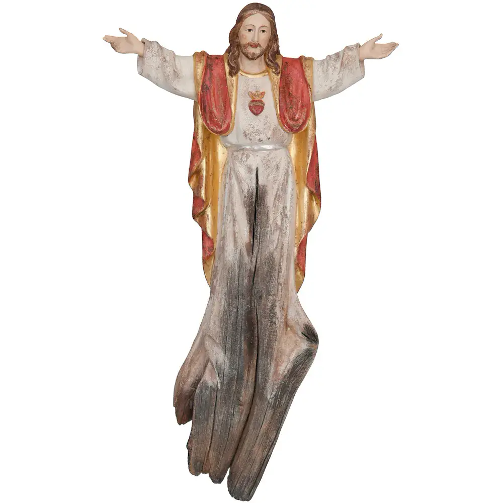 Heart Jesus root sculpture