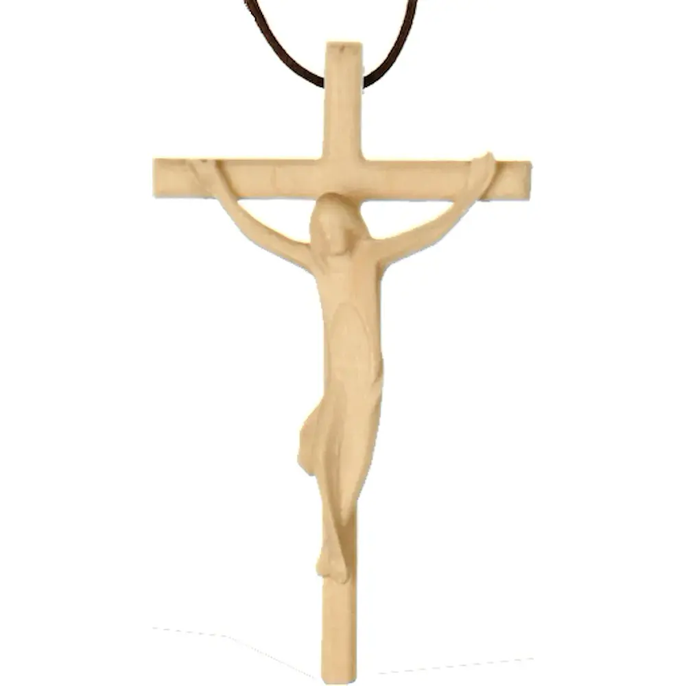 Kreuzanhänger mit Jesus - Holz