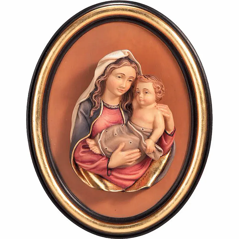 Virgen relieve con marco